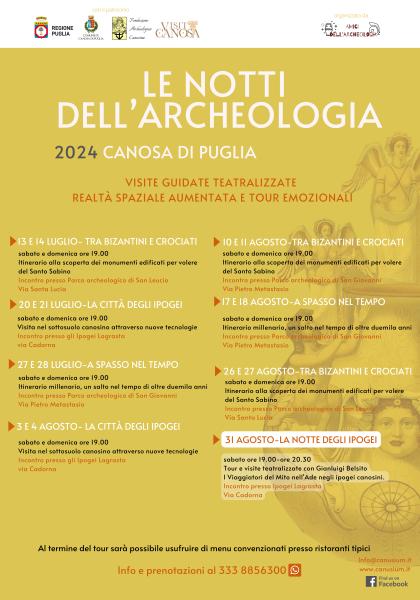 LE NOTTI DELLARCHEOLOGIA 2024 a Canosa di Puglia