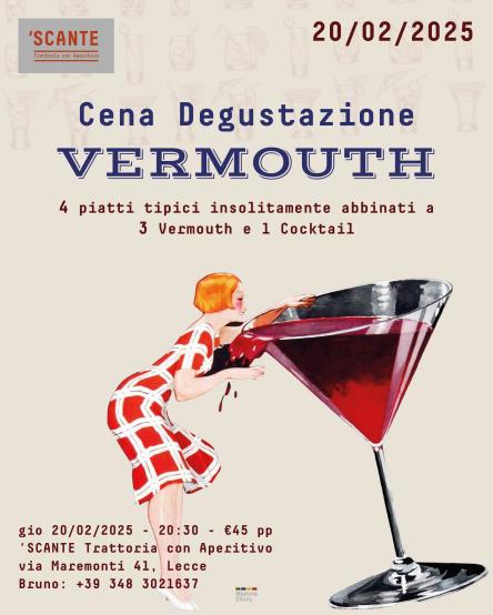 Cena Degustazione di Vermouth a Lecce